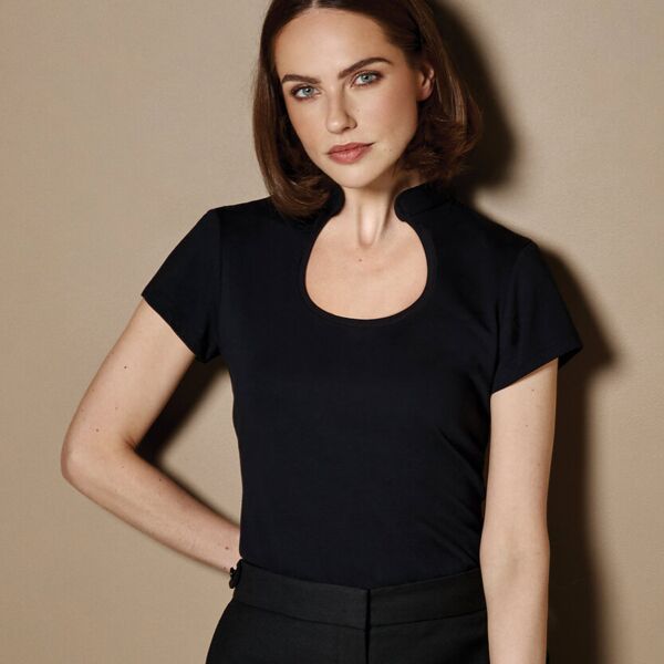 Women's corporate top keyhole neck (regular fit) Thumbnail